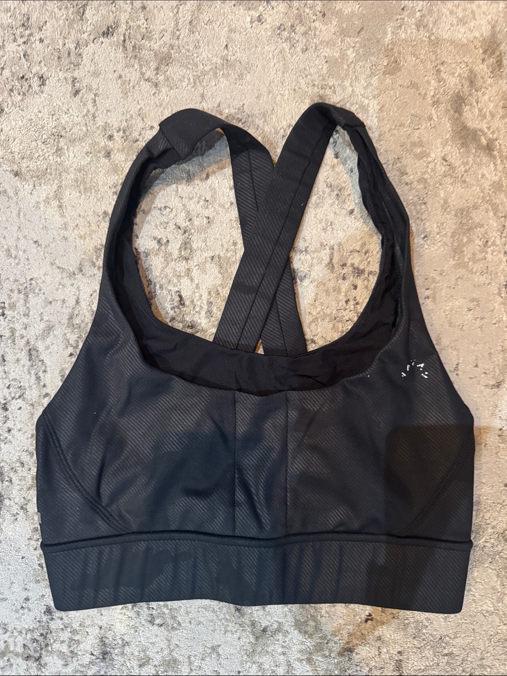 Varley Black Scoop Neck Sports Bra Layered